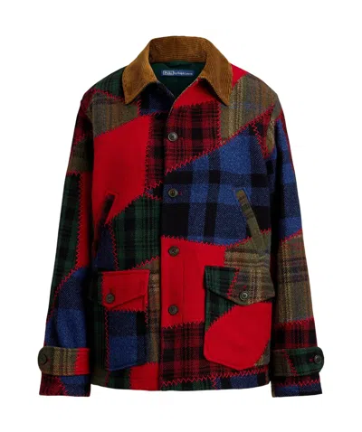 POLO RALPH LAUREN PATCHWORK CORDUROY-COLLAR JACKET