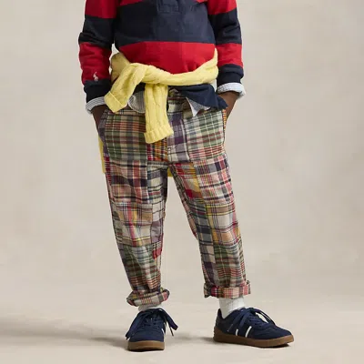 Polo Ralph Lauren Kids' Patchwork Cotton Madras Pant In Madras Patchwork