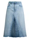 Polo Ralph Lauren Patchwork Denim Midi Skirt In Blue