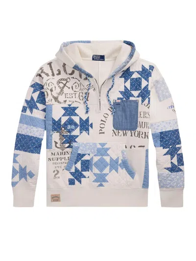 Polo Ralph Lauren Patchwork Long-sleeve Sweatshirt With Cozy Hood