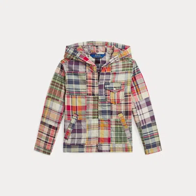 Polo Ralph Lauren Kids' Patchwork Madras Hooded Shirt Jacket In Madras Patchwork