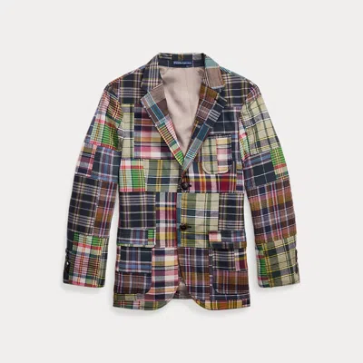 Polo Ralph Lauren Kids' Patchwork Plaid Cotton Sport Coat In Madras Patchwork
