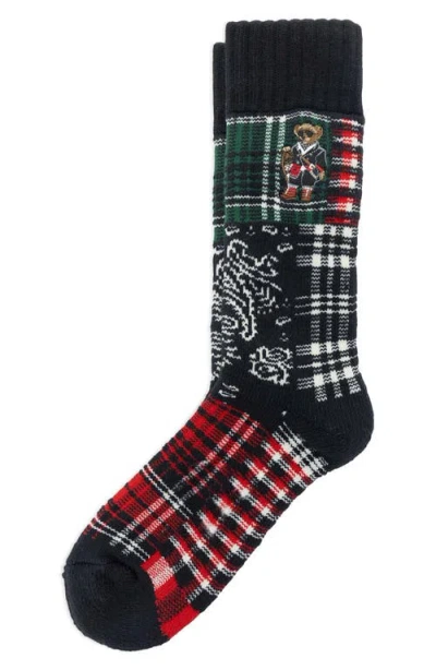 POLO RALPH LAUREN POLO RALPH LAUREN PATCHWORK POLO BEAR CREW SOCKS