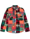 Polo Ralph Lauren Patchwork Long Sleeve Button Down In Red