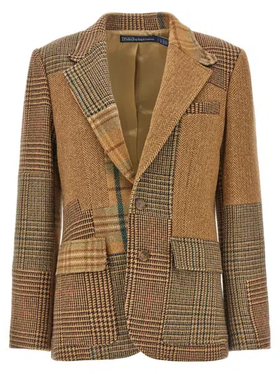 POLO RALPH LAUREN POLO RALPH LAUREN PATCHWORK SINGLE-BREASTED BLAZER