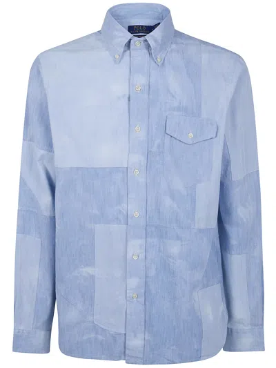 Polo Ralph Lauren Patchwork Sport Shirt In Blue