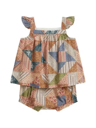 Polo Ralph Lauren Babies' Patchwork-print Shorts Set In Neutral