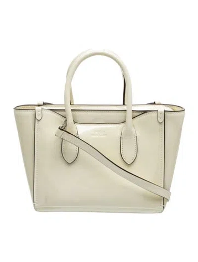 Pre-owned Polo Ralph Lauren Patent Leather Top Handle Bag In Neutral