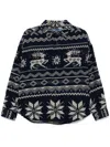 Polo Ralph Lauren Pattern-jacquard Overshirt In Blue