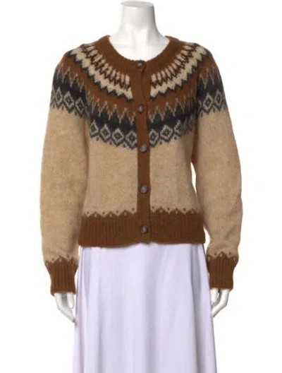 Pre-owned Polo Ralph Lauren Patterned Crew Neck Sweater In Brown