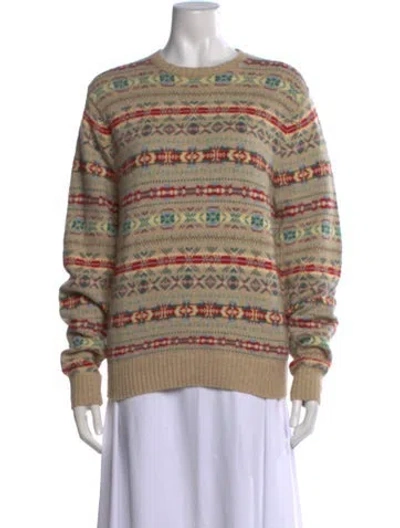 Pre-owned Polo Ralph Lauren Patterned Crew Neck Sweater In Neutral