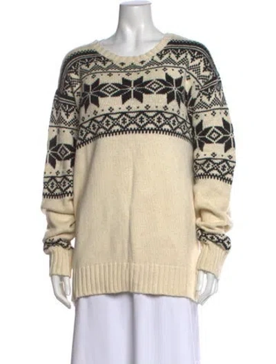 Pre-owned Polo Ralph Lauren Patterned Crew Neck Sweater In Neutrals