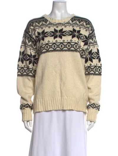 Pre-owned Polo Ralph Lauren Patterned Crew Neck Sweater In Neutrals