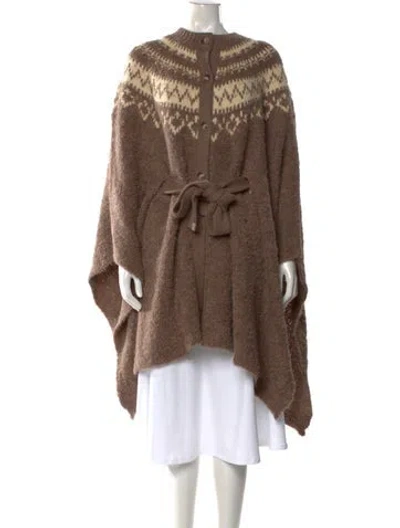 Pre-owned Polo Ralph Lauren Patterned Crew Neck Sweater W/ Tags In Brown