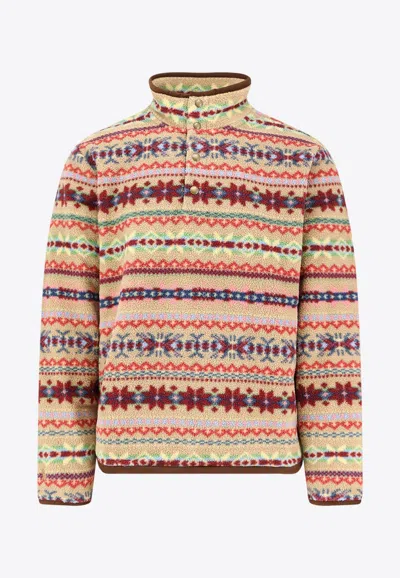 POLO RALPH LAUREN PATTERNED FLEECE HIGH-NECK SWEATER