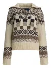 Polo Ralph Lauren Patterned Lace-up Sweater In Animal Print