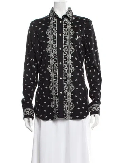 Pre-owned Polo Ralph Lauren Patterned Long Sleeve Polo In Multi
