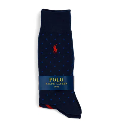 Polo Ralph Lauren Patterned Socks (pack Of 2) In Blue
