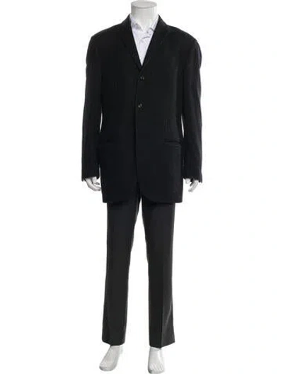 Pre-owned Polo Ralph Lauren Patterned Wool Blazer In Gray