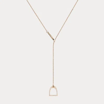 Polo Ralph Lauren Pavé Stirrup Lariat Necklace In K Rose Gold