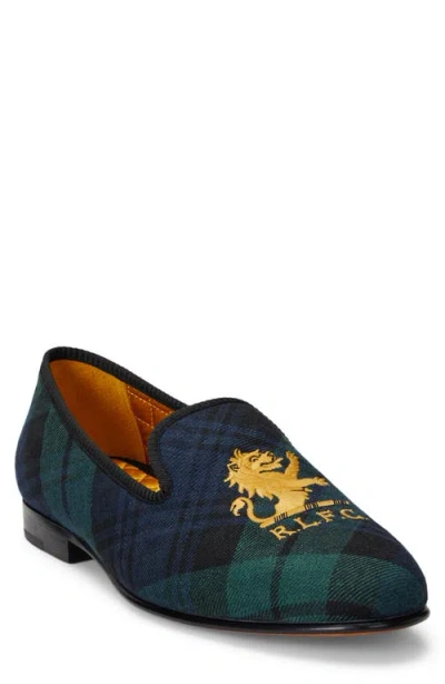 Polo Ralph Lauren Paxton Linen Slipper In Black Multi