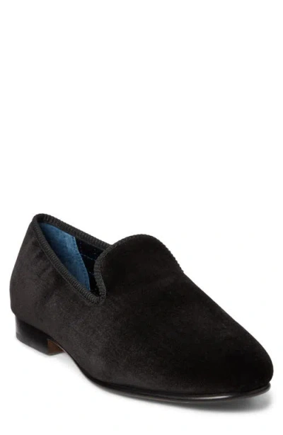 Polo Ralph Lauren Paxton Velvet Slipper In Black