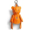Polo Ralph Lauren Pebble Leather Polo Bear Charm In Orange