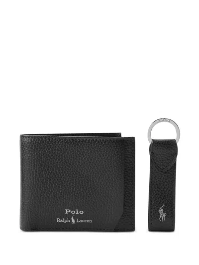 Polo Ralph Lauren Pebble Leather Wallet In Black