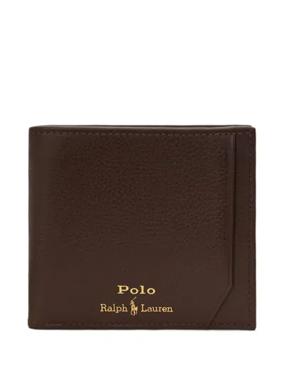 Polo Ralph Lauren Pebble-leather Wallet In Brown