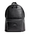 Polo Ralph Lauren Pebbled Leather Backpack In Black