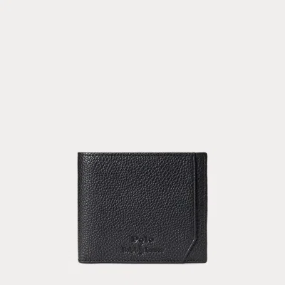 Polo Ralph Lauren Pebbled Leather Billfold Wallet In Black