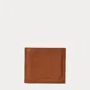 Polo Ralph Lauren Pebbled Leather Billfold Wallet In Brown