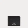 Polo Ralph Lauren Pebbled Leather Card Case In Black