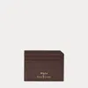 Polo Ralph Lauren Pebbled Leather Card Case In Dark Brown