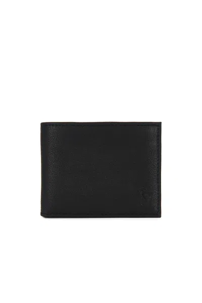Polo Ralph Lauren Pebbled Leather Passcase Wallet In Black