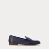 Polo Ralph Lauren Pebbled Leather Penny Loafer In Ink