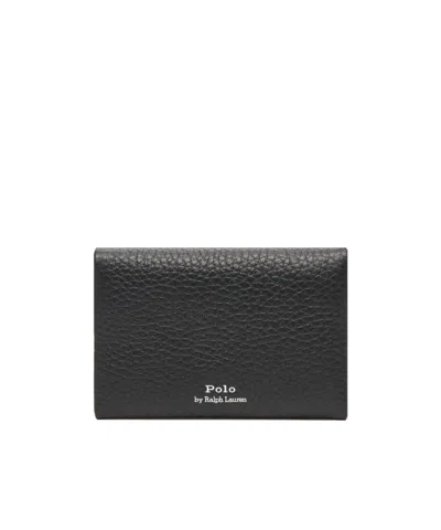 Polo Ralph Lauren Pebbled Leather Wallet In Black