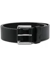 Polo Ralph Lauren Pebbled-texture Leather Belt In Black