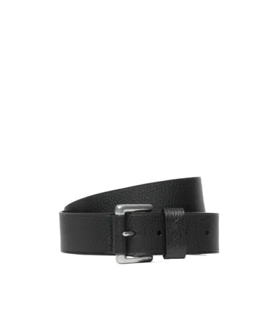 Polo Ralph Lauren Pebbled-texture Leather Belt In Black