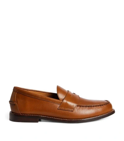 Polo Ralph Lauren Penny Loafers In Brown