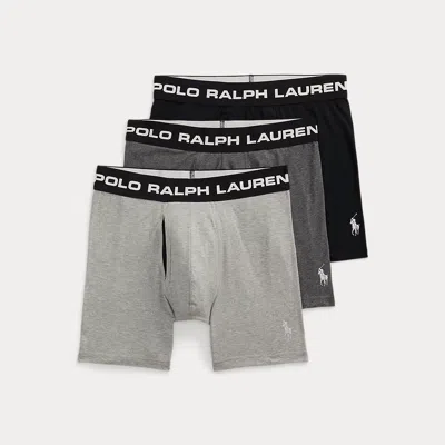 Polo Ralph Lauren Perfect Pouch Boxer Brief 3-pack In Andover Charcoal Black