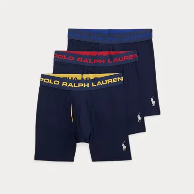 Polo Ralph Lauren Perfect Pouch Boxer Brief 3-pack In Cruise Navy
