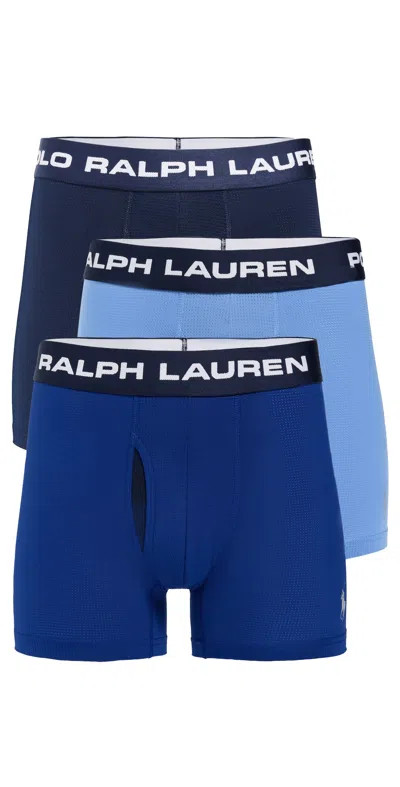 Polo Ralph Lauren Perfect Pouch Mesh Boxer Briefs 3 Pack Cruisenavy/harborisland/royal In Multi