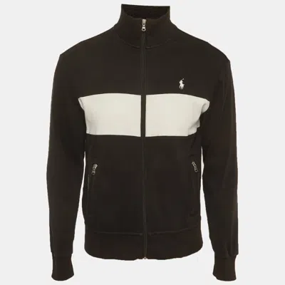 Pre-owned Polo Ralph Lauren Performance Black Cotton Knit Full Zip Jacket S