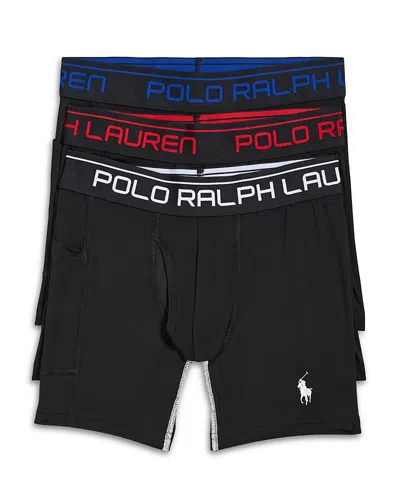 Polo Ralph Lauren Performance Boxer Briefs, Pack Of 3 In Black