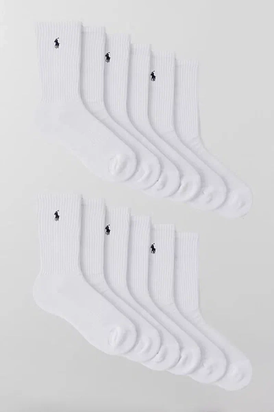 Polo Ralph Lauren Performance Crew Sock 6-pack In White, Men's At Urban Outfitters