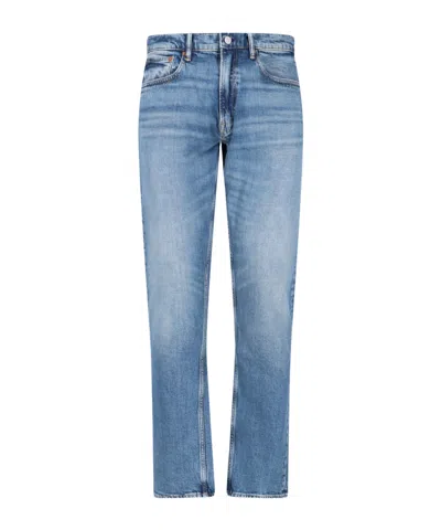 Polo Ralph Lauren Straight Leg Trousers Back Pockets In Blue