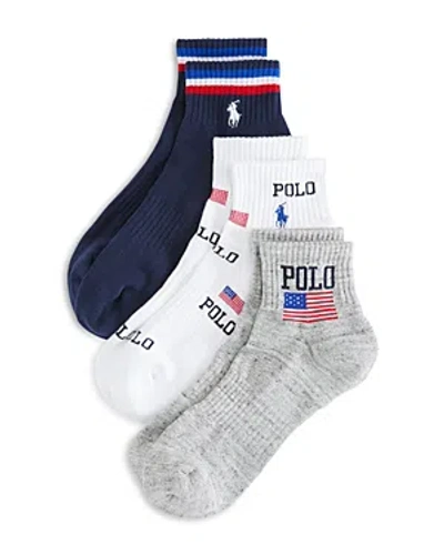 Polo Ralph Lauren Performance Quarter Socks, Pack Of 3 In White