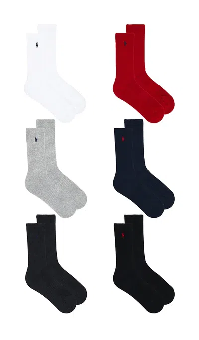 Polo Ralph Lauren Performance Solid Socks 6-pack In Multi