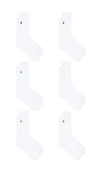 Polo Ralph Lauren Performance Solid Socks 6-pack In White